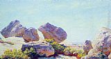 Charles Courtney Curran Boulders on Bear Cliff painting